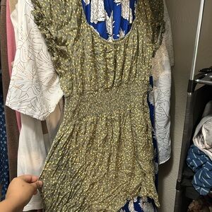 Green and Yellow Patterned Dress